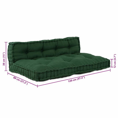 vidaXL Coussin de canapé palette en tissu vert