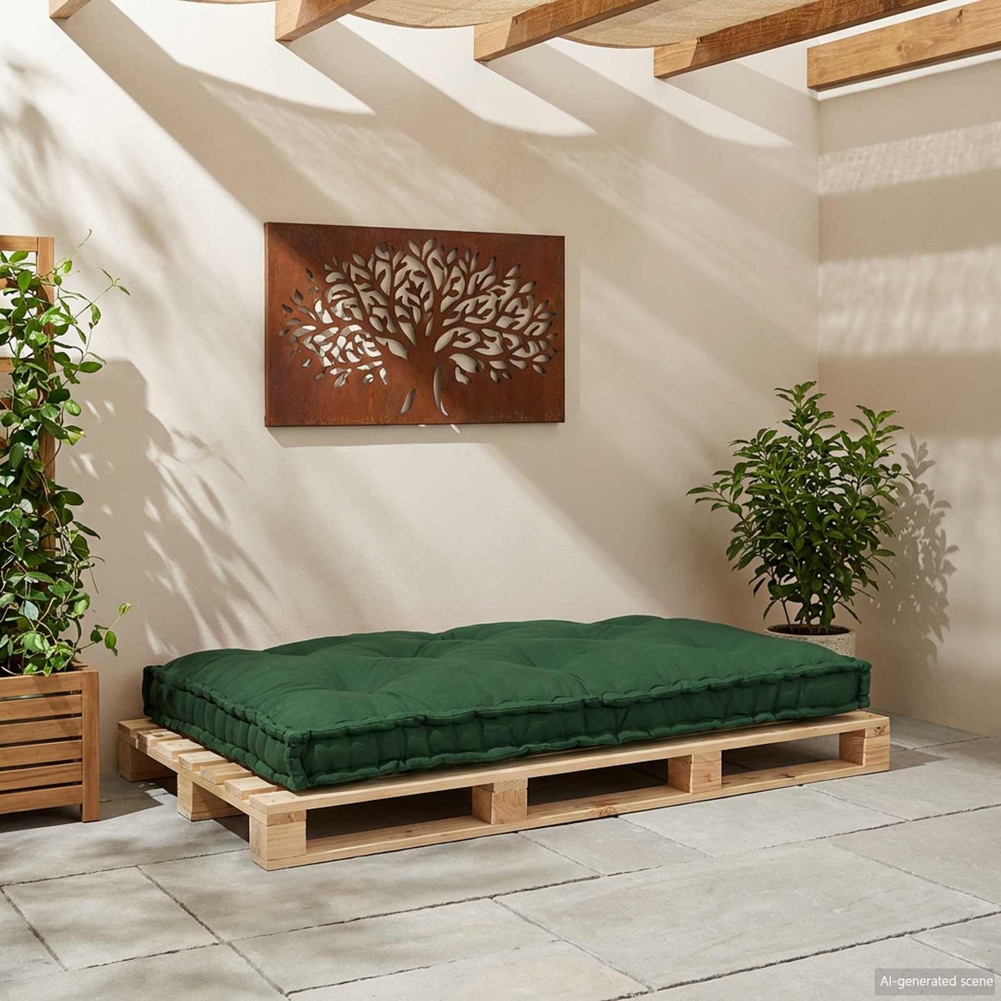 vidaXL Canapé modulaire Vert 120 x 80 x 12 cm Tissu