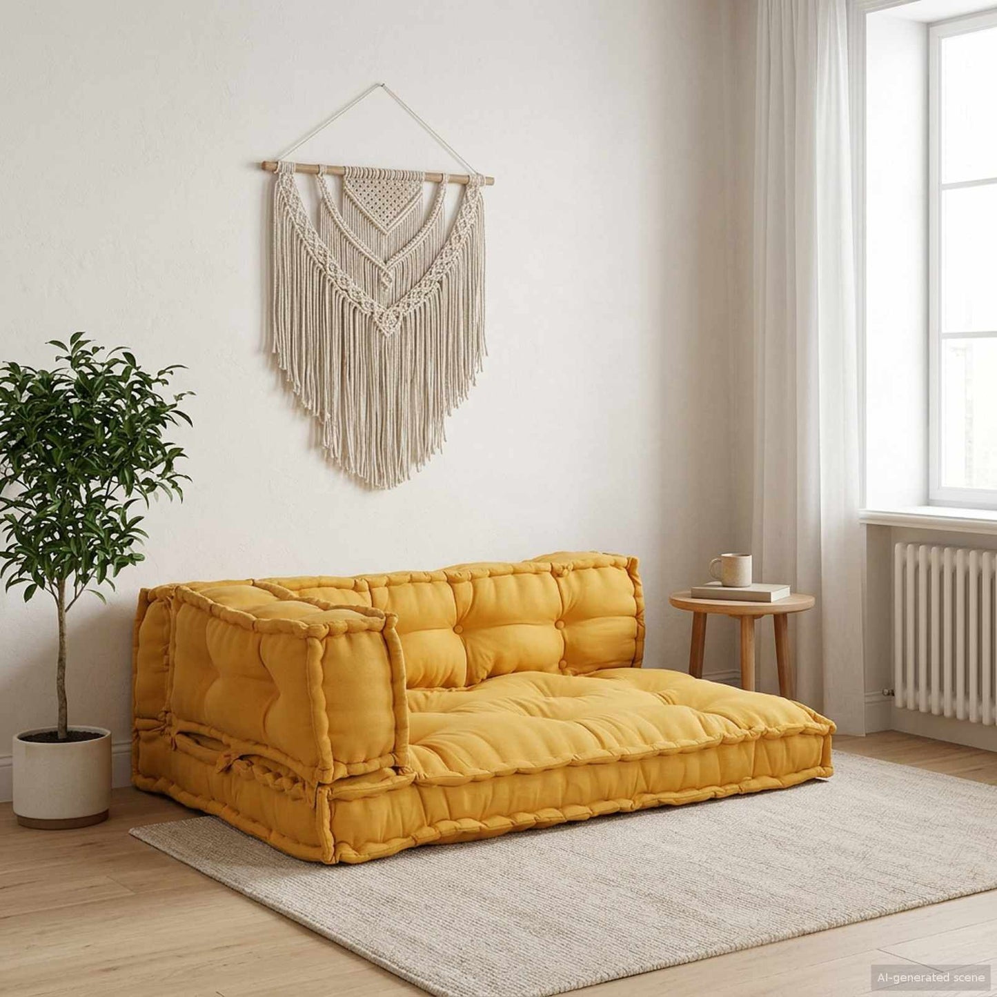 vidaXL Pallet Sofa Kissen Gelb Stoff