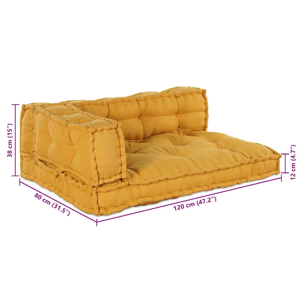 vidaXL Pallet Sofa Kissen Gelb Stoff