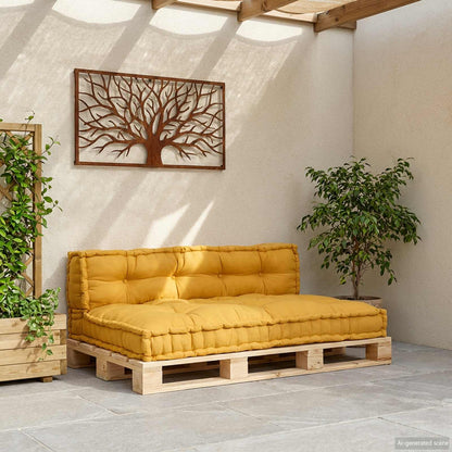 vidaXL Pallet Sofa Kissen Gelb Stoff