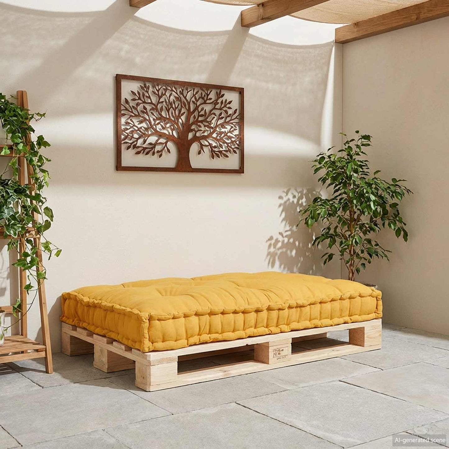vidaXL Pallet Sofa Kissen Gelb Stoff