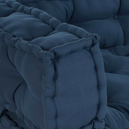 vidaXL Canapé modulable 3 pcs Indigo 120 x 80 x 38 cm Tissu