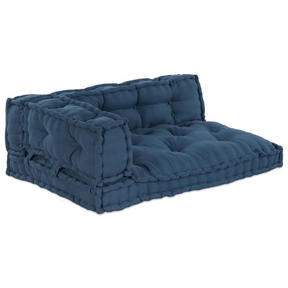 vidaXL Canapé modulable 3 pcs Indigo 120 x 80 x 38 cm Tissu