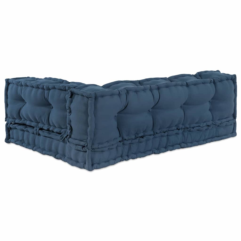 vidaXL Canapé modulable 3 pcs Indigo 120 x 80 x 38 cm Tissu