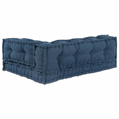 vidaXL Canapé modulable 3 pcs Indigo 120 x 80 x 38 cm Tissu
