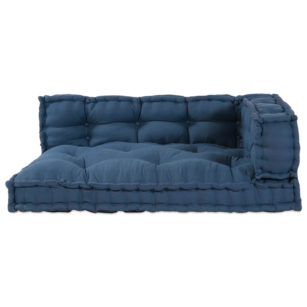 vidaXL Canapé modulable 3 pcs Indigo 120 x 80 x 38 cm Tissu