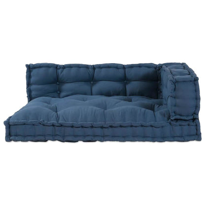 vidaXL Canapé modulable 3 pcs Indigo 120 x 80 x 38 cm Tissu