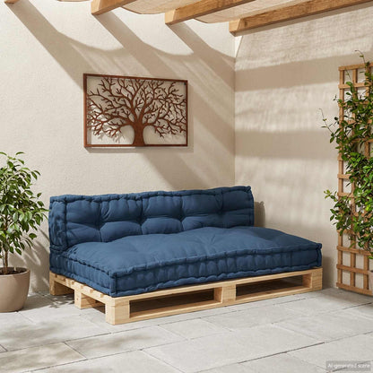 vidaXL Canapé modulable 2 pcs Indigo 120 x 80 x 38 cm Tissu