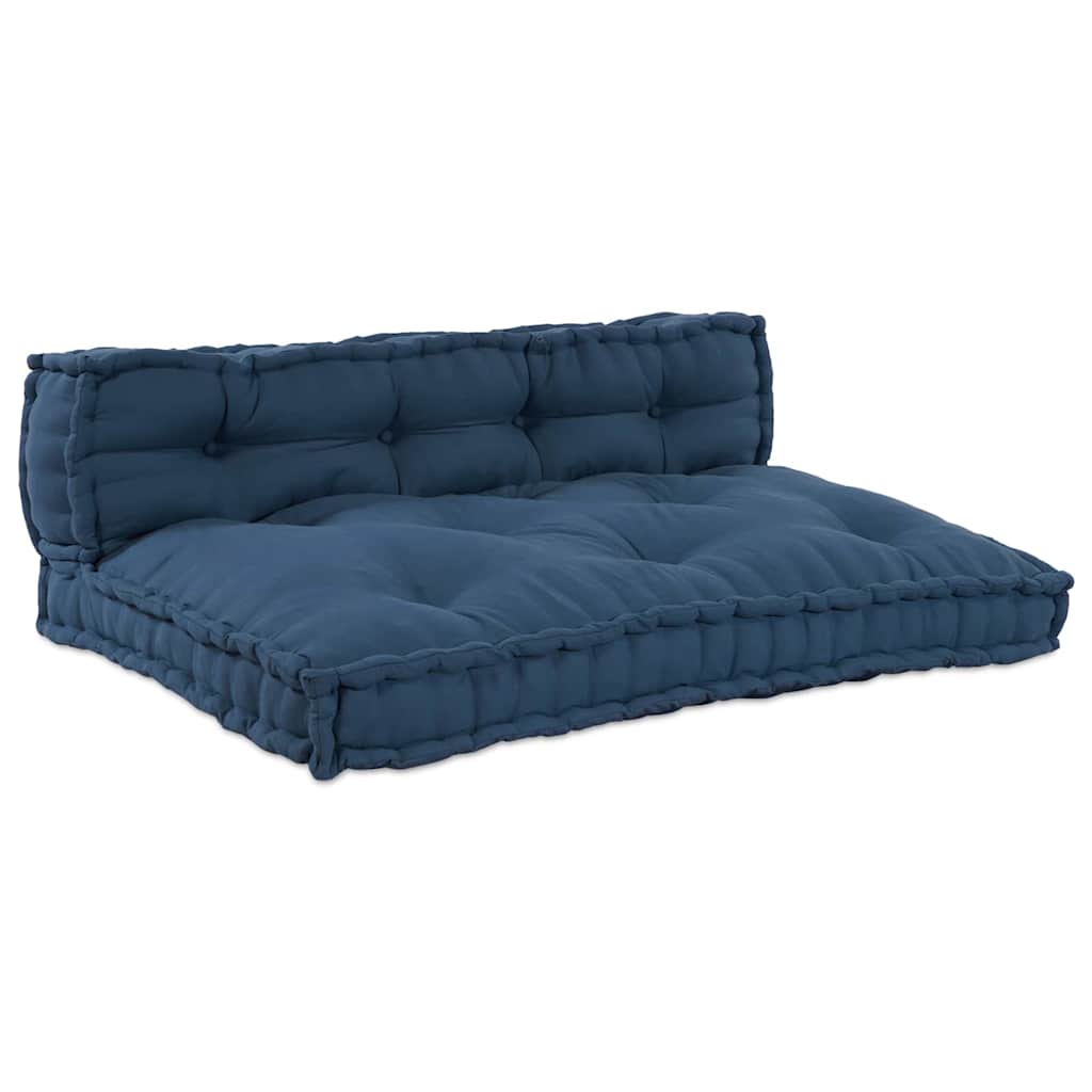 vidaXL Canapé modulable 2 pcs Indigo 120 x 80 x 38 cm Tissu