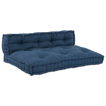vidaXL Canapé modulable 2 pcs Indigo 120 x 80 x 38 cm Tissu