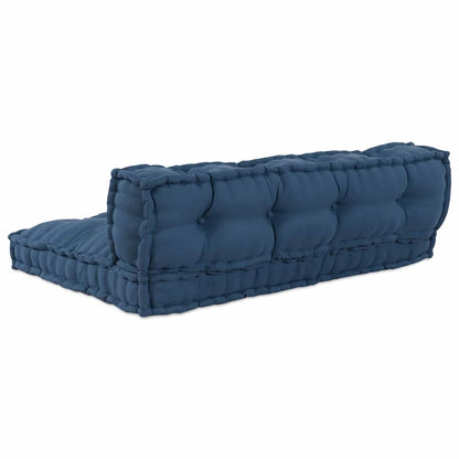 vidaXL Canapé modulable 2 pcs Indigo 120 x 80 x 38 cm Tissu