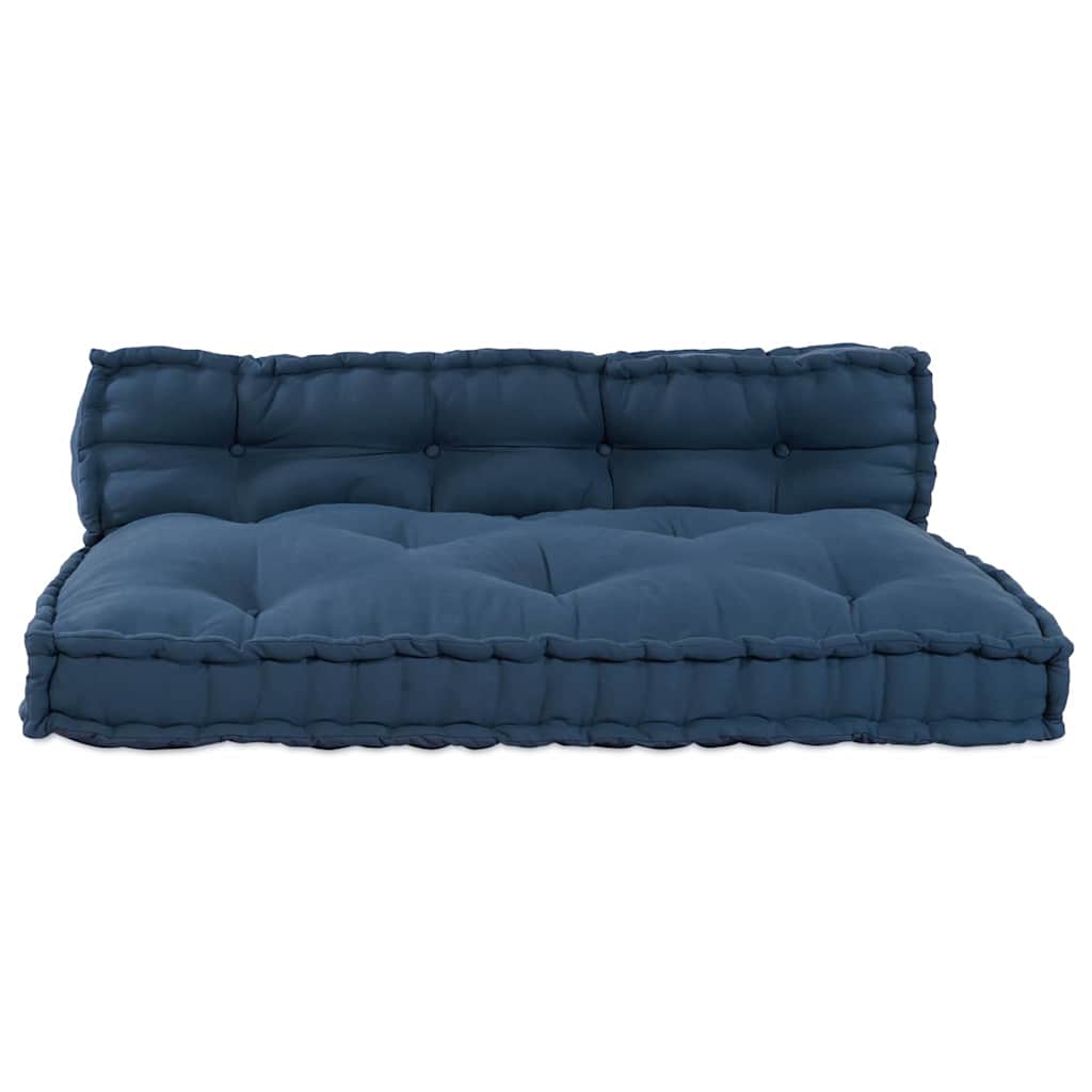 vidaXL Canapé modulable 2 pcs Indigo 120 x 80 x 38 cm Tissu