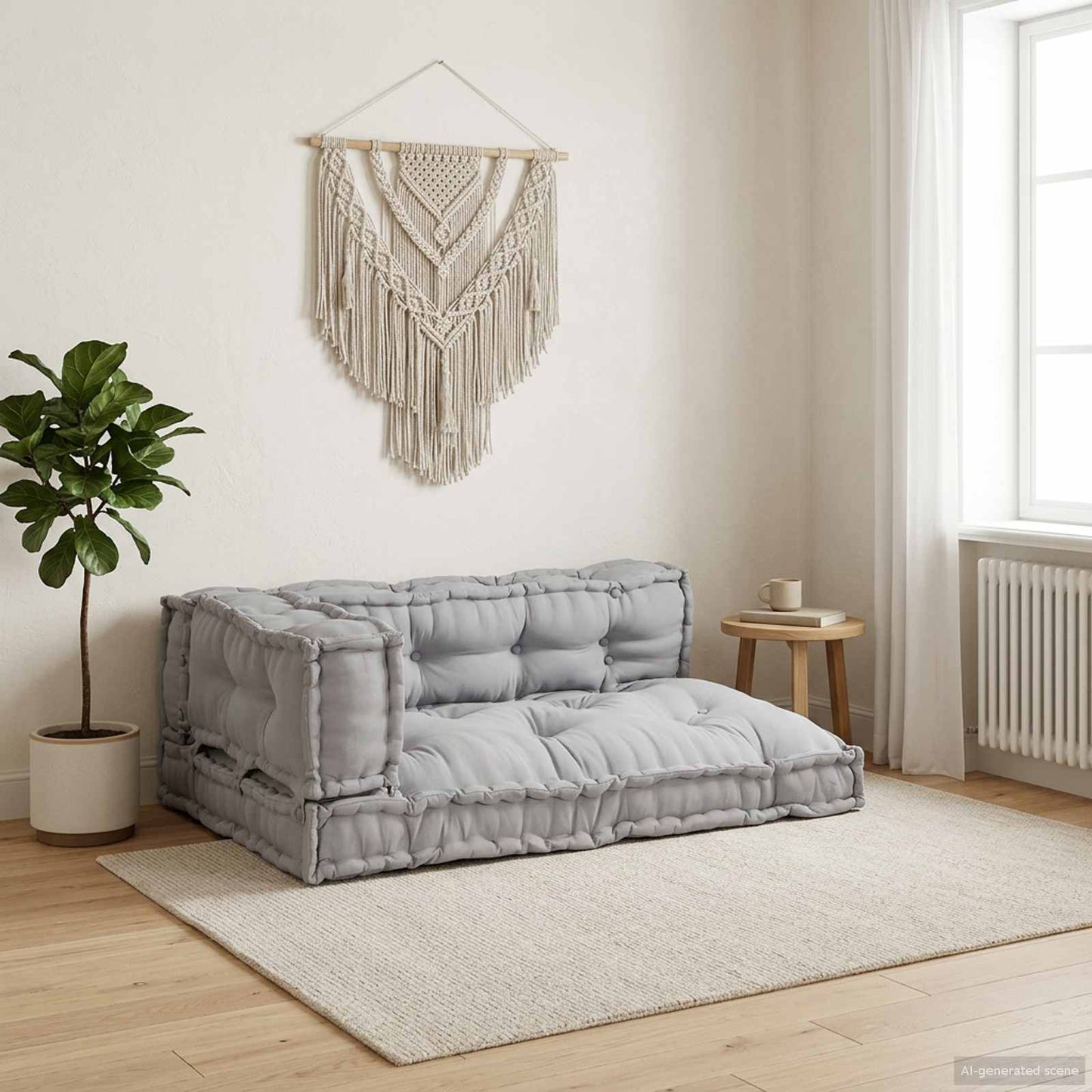 vidaXL Canapé modulable 3 pcs Gris 120 x 80 x 38 cm Tissu