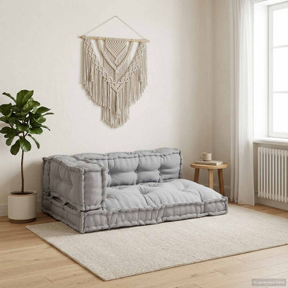 vidaXL Canapé modulable 3 pcs Gris 120 x 80 x 38 cm Tissu