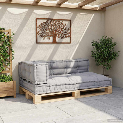 vidaXL Canapé modulable 3 pcs Gris 120 x 80 x 38 cm Tissu