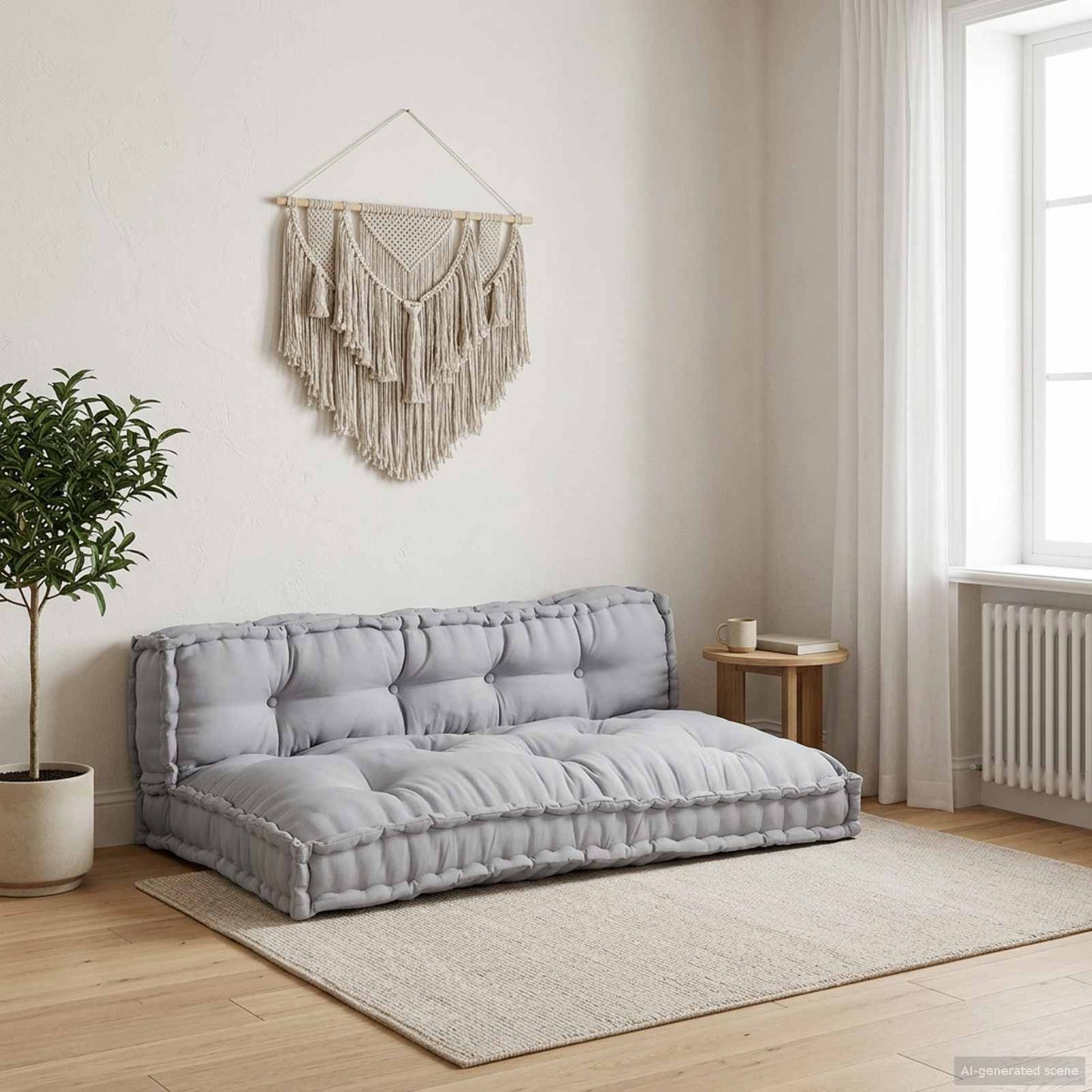 vidaXL Canapé modulaire 2 pcs Gris 120 x 80 x 38 cm Tissu