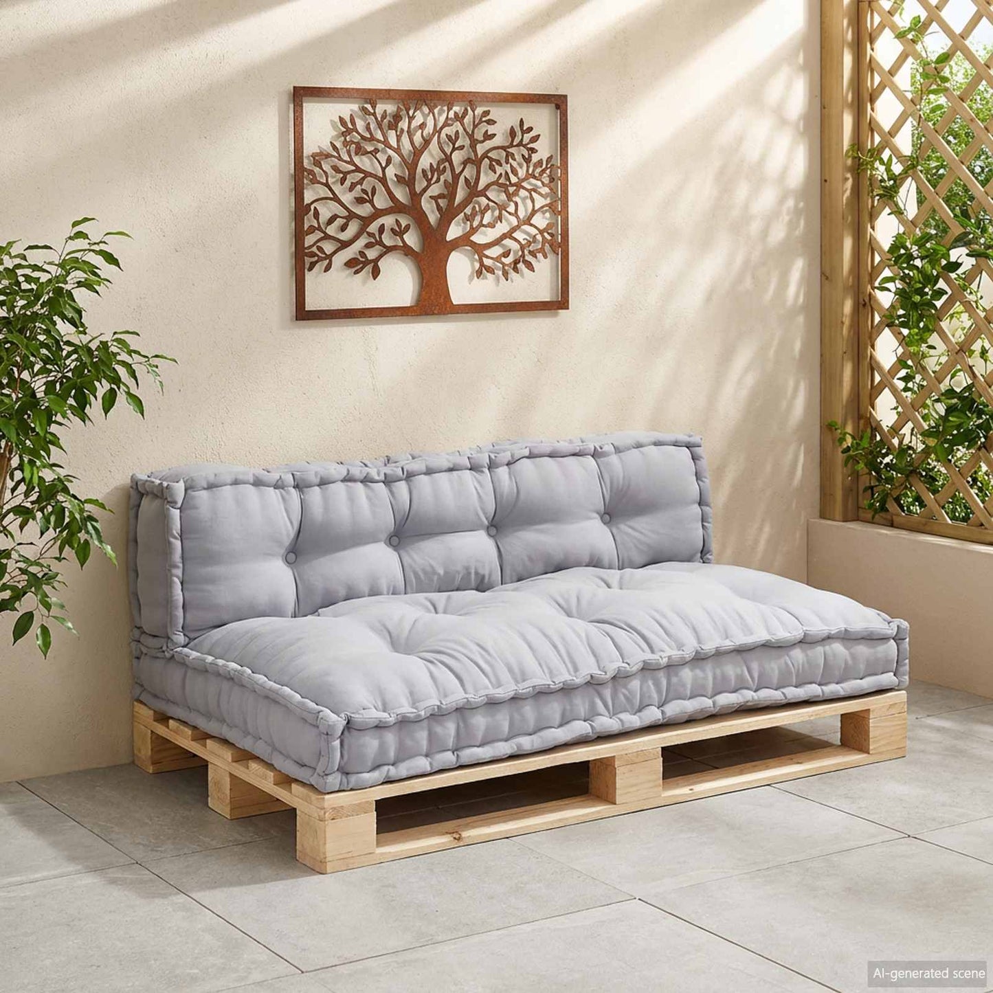 vidaXL Canapé modulaire 2 pcs Gris 120 x 80 x 38 cm Tissu