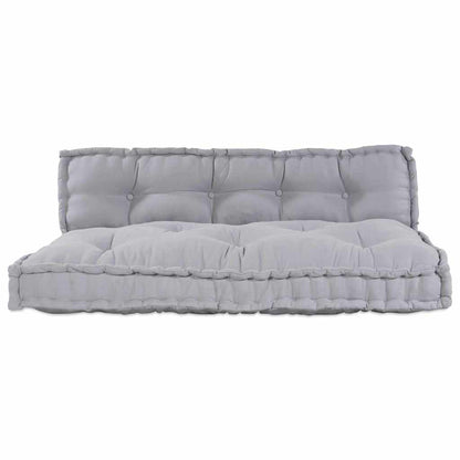 vidaXL Canapé modulaire 2 pcs Gris 120 x 80 x 38 cm Tissu