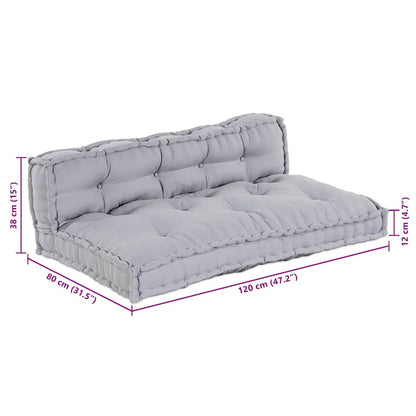 vidaXL Canapé modulaire 2 pcs Gris 120 x 80 x 38 cm Tissu