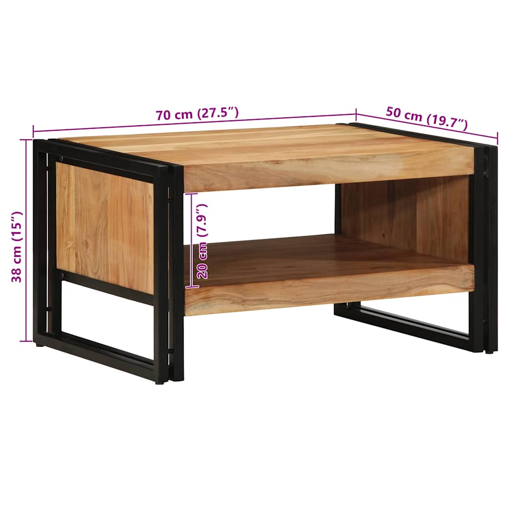 vidaXL Couchtisch 70x50x38 cm Massivholz Akazie