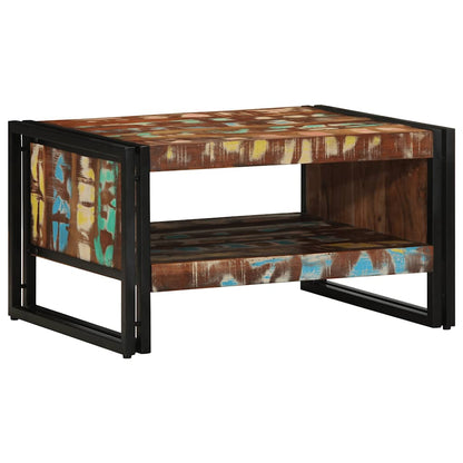 vidaXL Couchtisch Mehrfarbig 70x50x38 cm Altholz Massivholz