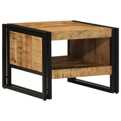 Couchtisch 50x50x38 cm Raues Massivholz Mango