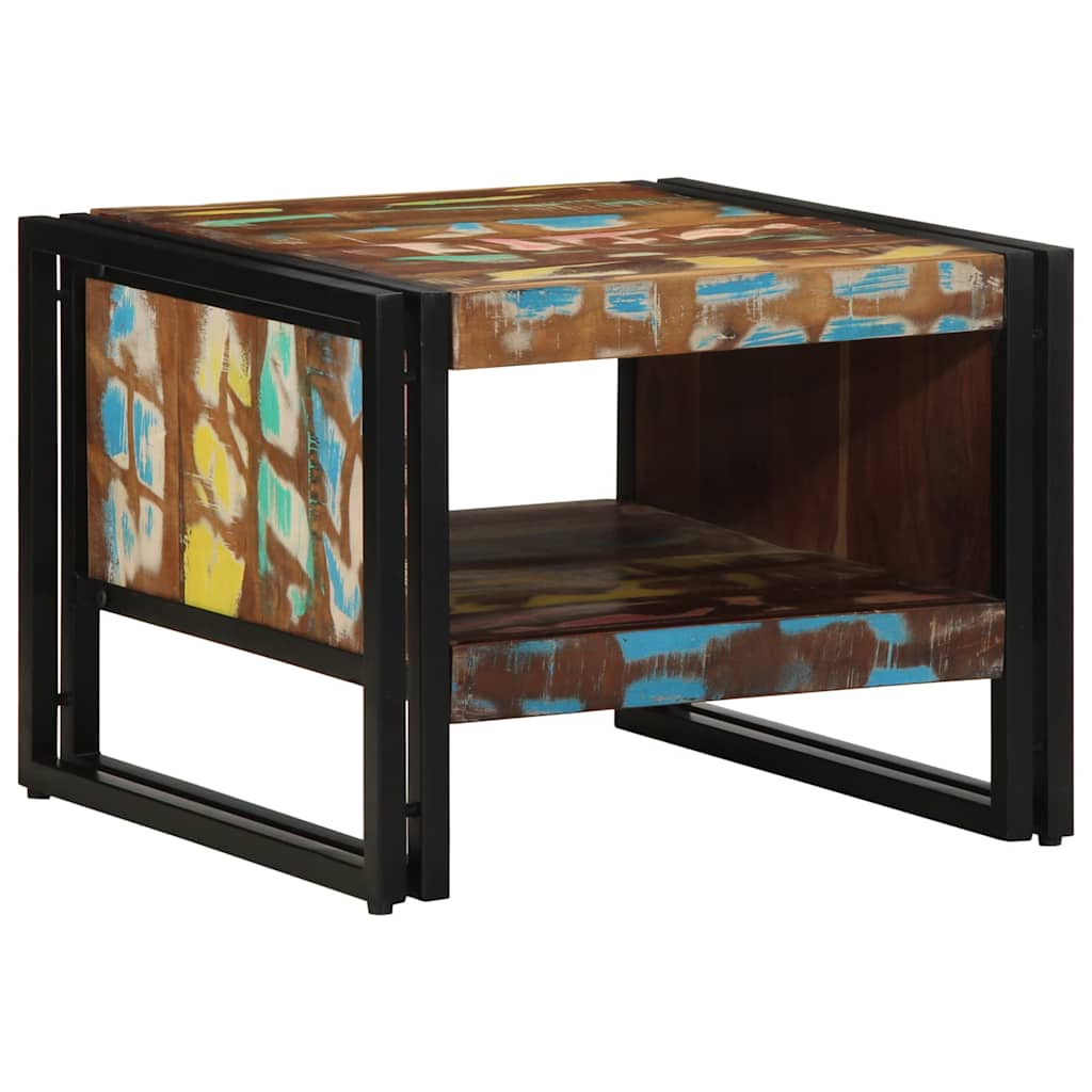 vidaXL Couchtisch Mehrfarbig 50x50x38 cm Altholz Massivholz