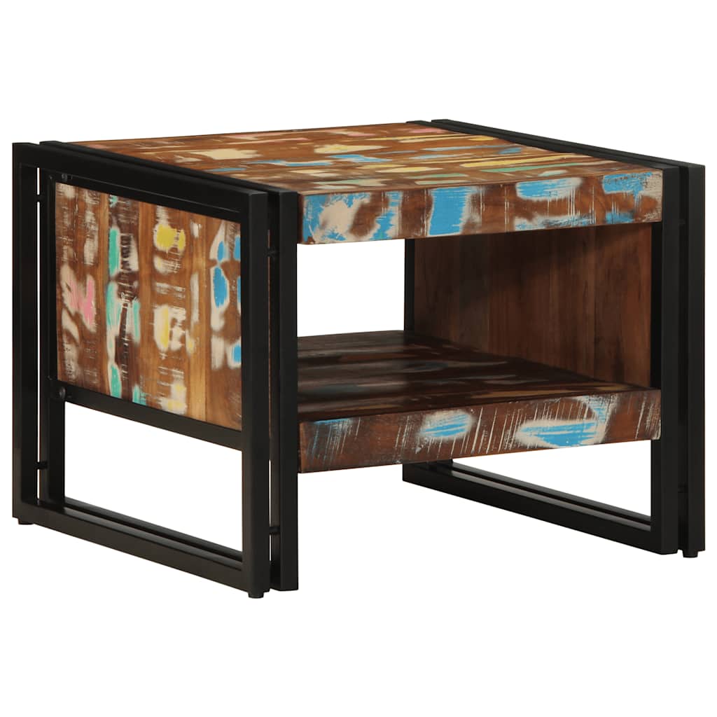 vidaXL Couchtisch Mehrfarbig 50x50x38 cm Altholz Massivholz