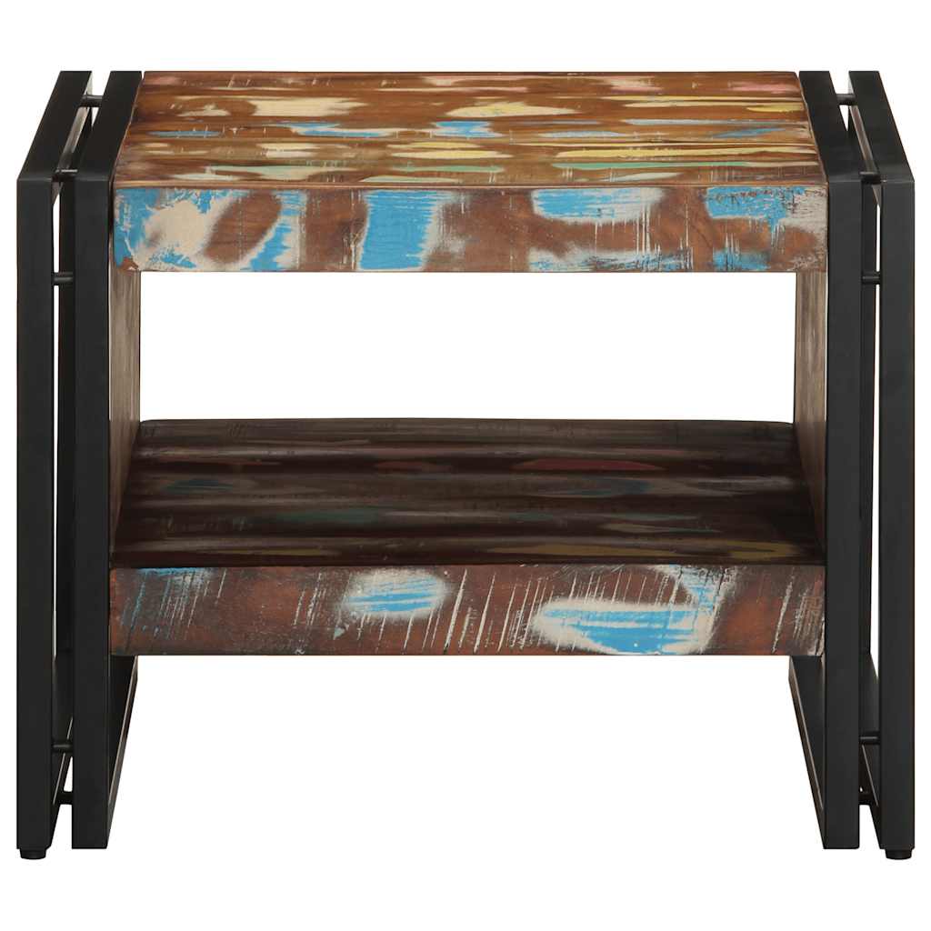 vidaXL Couchtisch Mehrfarbig 50x50x38 cm Altholz Massivholz