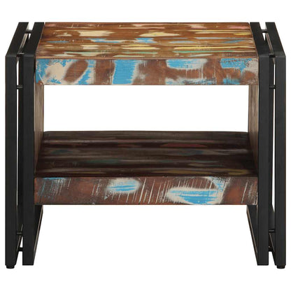 vidaXL Couchtisch Mehrfarbig 50x50x38 cm Altholz Massivholz