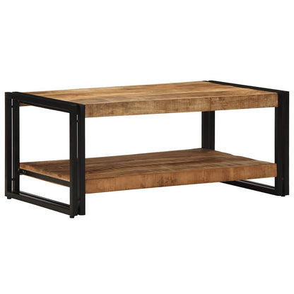 vidaXL Couchtisch 90x50x38 cm Raues Massivholz Mango