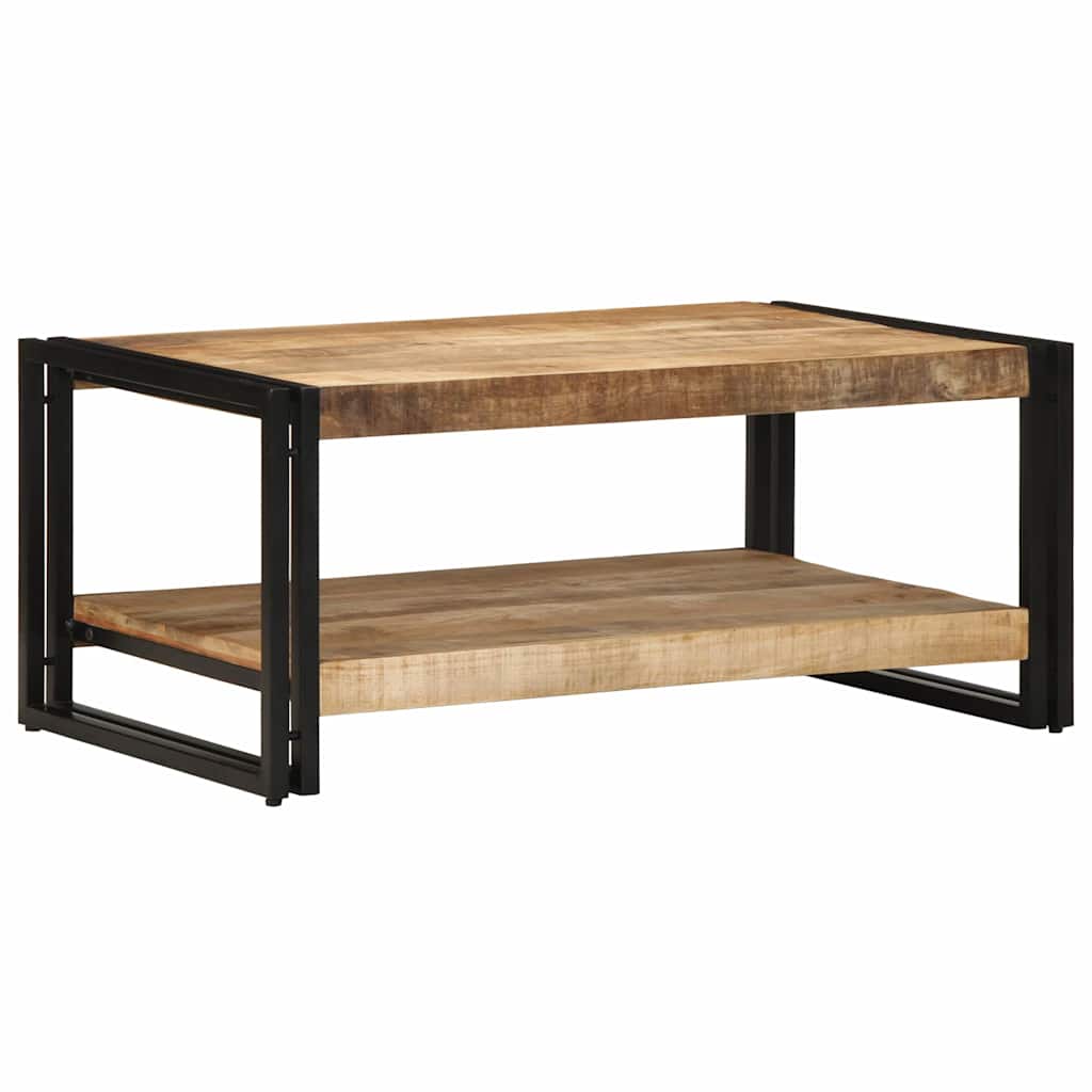 vidaXL Couchtisch 90x50x38 cm Raues Massivholz Mango