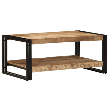 vidaXL Couchtisch 90x50x38 cm Raues Massivholz Mango