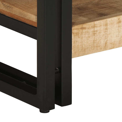vidaXL Couchtisch 90x50x38 cm Raues Massivholz Mango