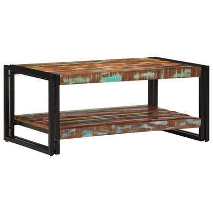 vidaXL Couchtisch Mehrfarbig 90x50x38 cm Altholz Massiv
