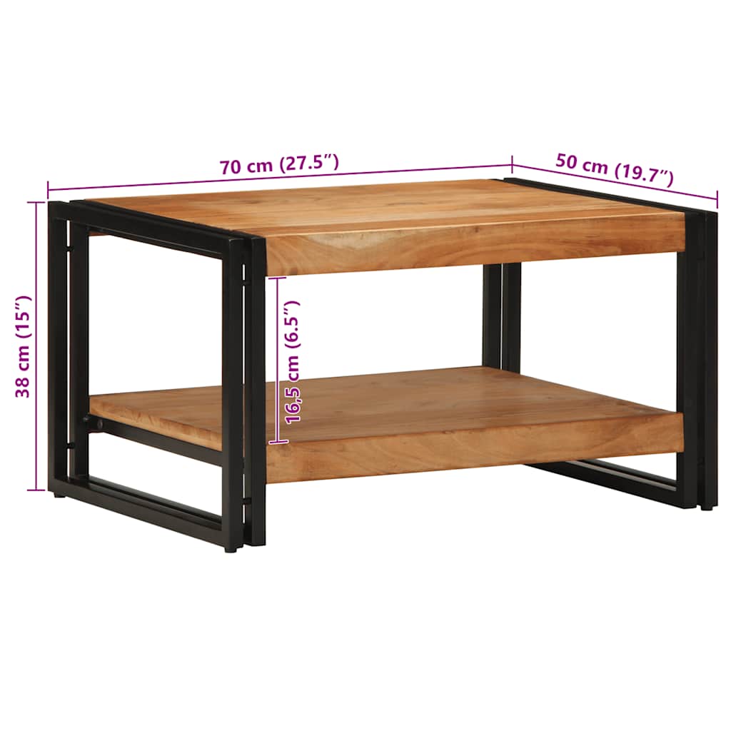 vidaXL Couchtisch 70x50x38 cm Massivholz Akazie