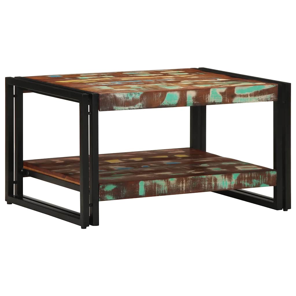 vidaXL Couchtisch Mehrfarbig 70x50x38 cm Altholz Massivholz