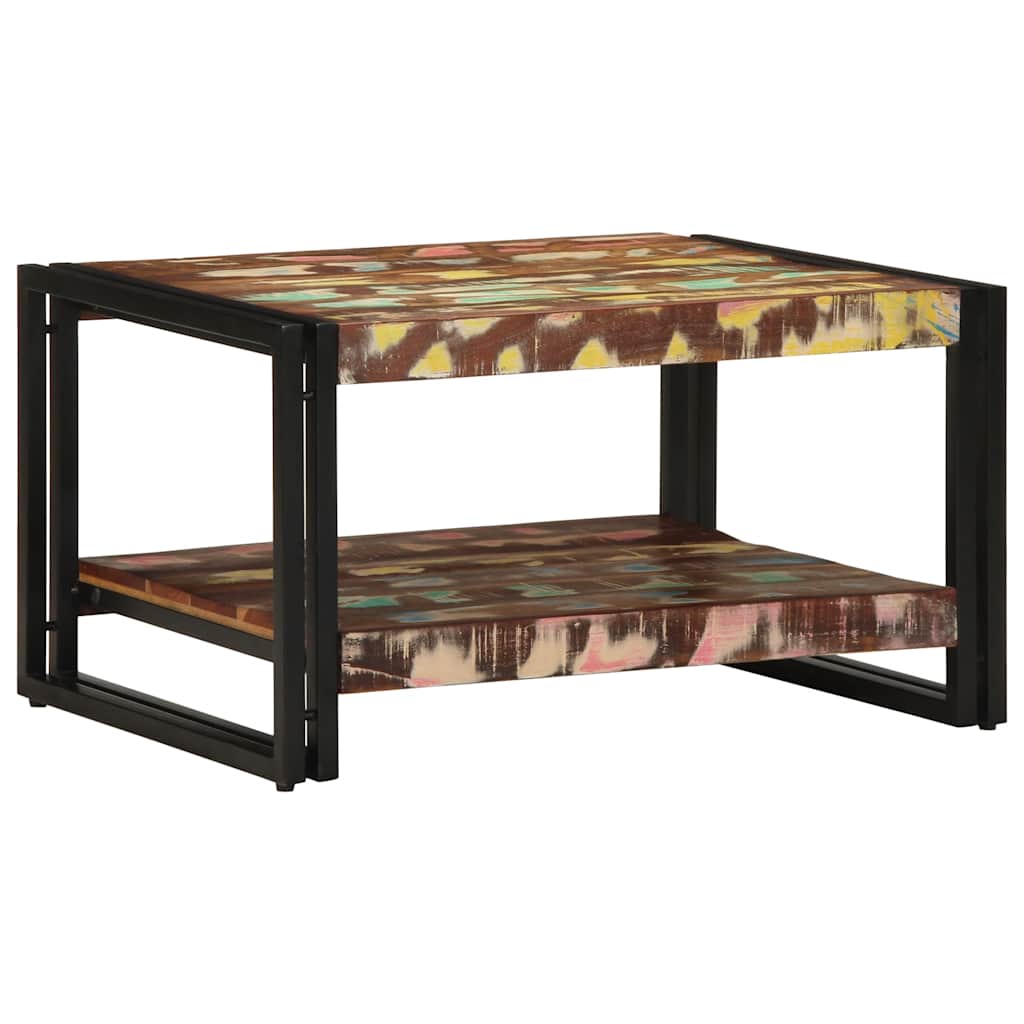 vidaXL Couchtisch Mehrfarbig 70x50x38 cm Altholz Massivholz