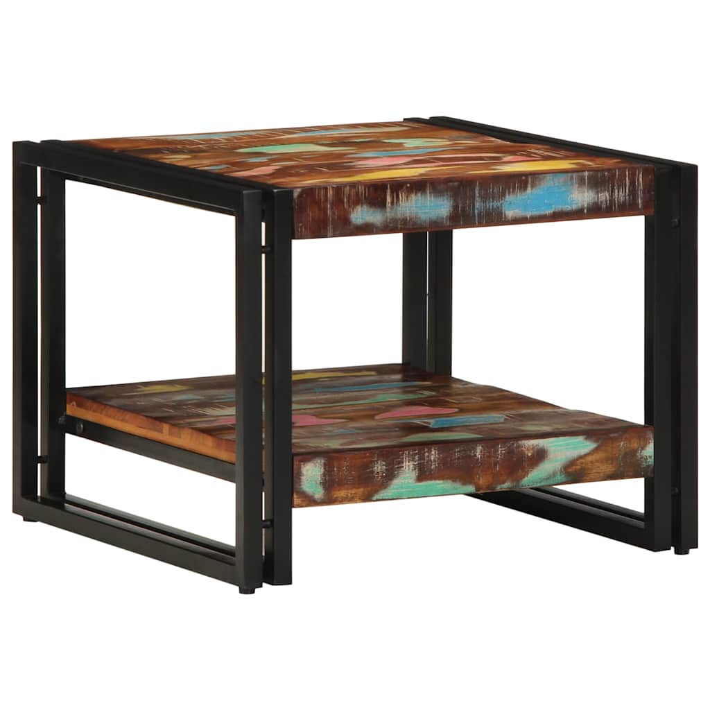 vidaXL Couchtisch Mehrfarbig 50x50x38 cm Altholz Massivholz