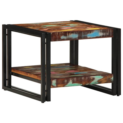 vidaXL Couchtisch Mehrfarbig 50x50x38 cm Altholz Massivholz