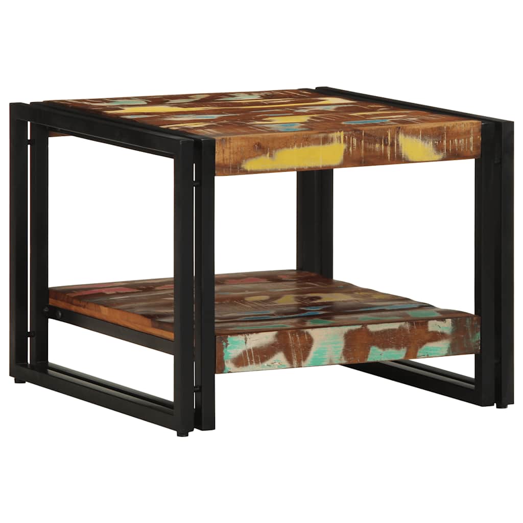 vidaXL Couchtisch Mehrfarbig 50x50x38 cm Altholz Massivholz