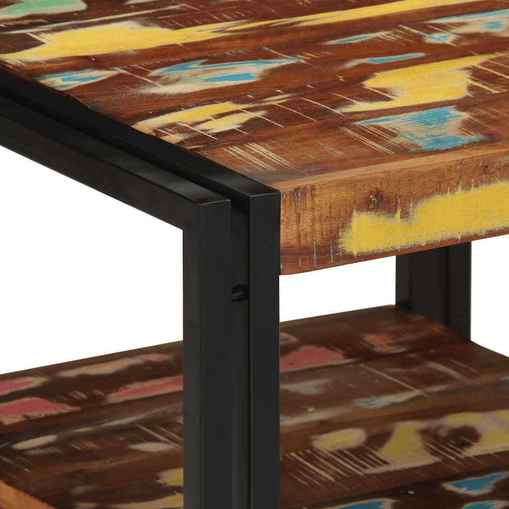 vidaXL Couchtisch Mehrfarbig 50x50x38 cm Altholz Massivholz