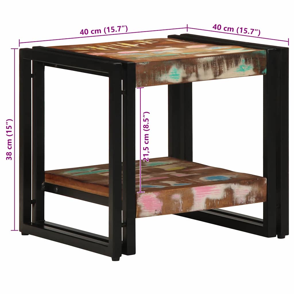 vidaXL Couchtisch 40 x 40 x 38 cm Massives upgecyceltes Holz