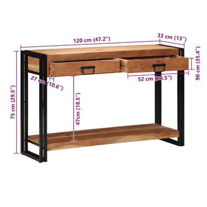 vidaXL Konsolentisch Braun 120 x 33 x 75 cm Massivholz Akazie