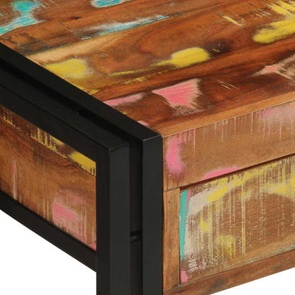 vidaXL Konsolentisch mit Regal Mehrfarbig Massives upgecyceltes Holz