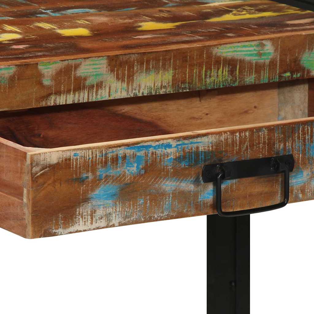 vidaXL Konsolentisch mit Regal Mehrfarbig Massives upgecyceltes Holz