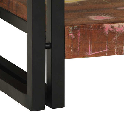 vidaXL Konsolentisch mit Regal Mehrfarbig Massives upgecyceltes Holz