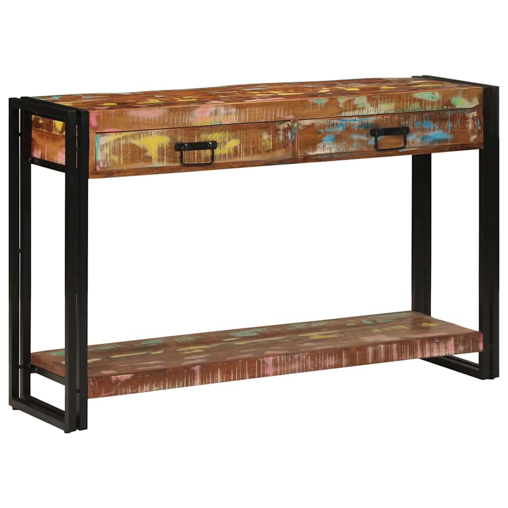 vidaXL Konsolentisch mit Regal Mehrfarbig Massives upgecyceltes Holz