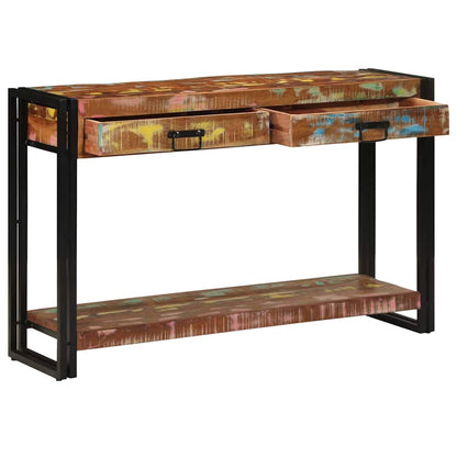 vidaXL Konsolentisch mit Regal Mehrfarbig Massives upgecyceltes Holz